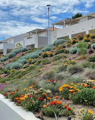 Jardin de l'établissement Appt T4 Accès Plage, piscine privée, clim N3-4