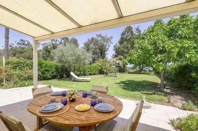 Jardin de l'établissement Palmeria - Maison climatisée accès direct plage