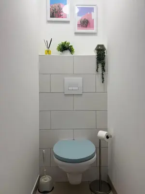 Salle de bains dans l'établissement Maison a la plage