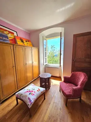 Coin salon dans l'établissement Maison d Americain a Figarella au Cap Corse