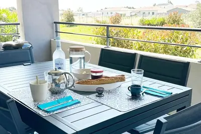 Balcon ou terrasse dans l'établissement 5 min des plages - Appt 2 chambres A Casa Bella