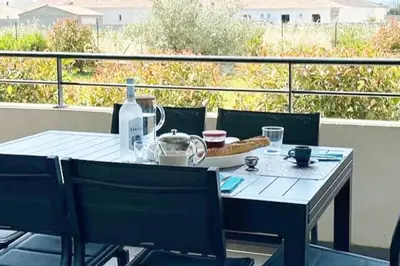 Balcon ou terrasse dans l'établissement 5 min des plages - Appt 2 chambres A Casa Bella