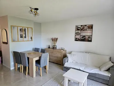 Coin salon dans l'établissement Villa 7 personnes résidence Mélody