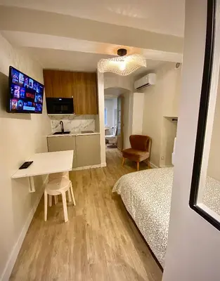 Cuisine ou kitchenette dans l'établissement Charmant studio hyper centre