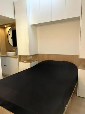 Cuisine ou kitchenette dans l'établissement Maison en bord de mer