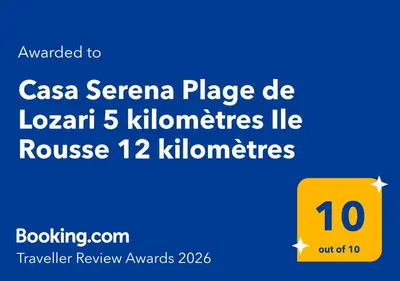 Certificat, récompense, panneau ou autre document affiché dans l'établissement Casa Serena Plage de Lozari 5 kilomètres Ile Rousse 12 kilomètres