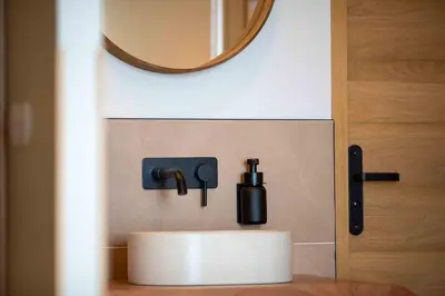 Salle de bains dans l'établissement Villa vue mer Cap Corse