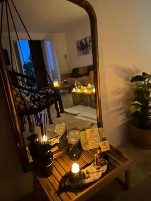 Coin salon dans l'établissement I pozzi jacuzzi furiani love room haute corse