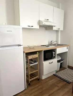 Cuisine ou kitchenette dans l'établissement SAINT-FLORENT Studio PISCINE FLO300-146