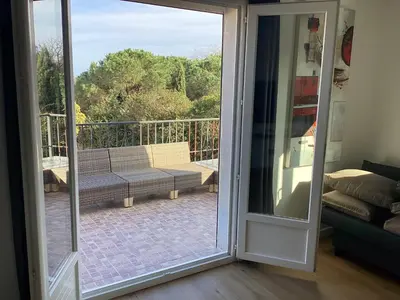 Balcon ou terrasse dans l'établissement Appartement Bavella