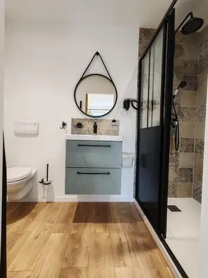 Salle de bains dans l'établissement Gîte casa di l'Apa