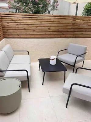 Coin salon dans l'établissement LA GRANDE JANE petite villa bord de mer