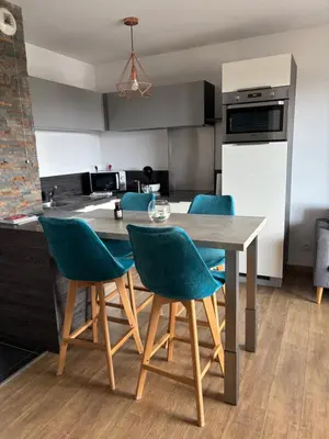 Cuisine ou kitchenette dans l'établissement Appartement cosy avec vue mer et parking Bastia