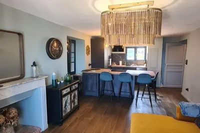 Cuisine ou kitchenette dans l'établissement Appartement Bord de plage Vue mer
