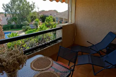 Balcon ou terrasse dans l'établissement COCON AUX SENTEURS de CORSE et VUE EXCEPTIONNELLE