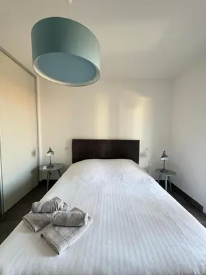 Un ou plusieurs lits dans un hébergement de l'établissement Appartement Rossignol