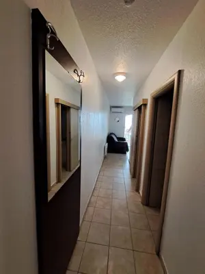 Un ou plusieurs lits dans un hébergement de l'établissement Appartement avec piscine à 2 pas de la plage