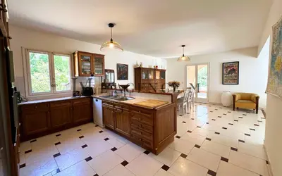 Cuisine ou kitchenette dans l'établissement Villa 13 oliviers Couchers de soleil LUMIO