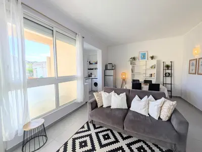 Coin salon dans l'établissement La Perla di Santa Maria - Vue mer, plage à 100 m
