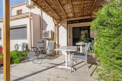 Balcon ou terrasse dans l'établissement Le Petit Paradis - Studio plage à proximité
