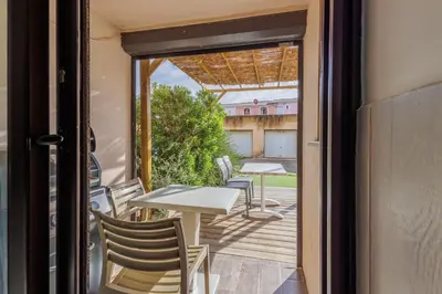 Balcon ou terrasse dans l'établissement Le Petit Paradis - Studio plage à proximité