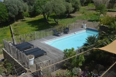 Piscine de l'établissement BergerieMuratinca privacy piscine vue mer 16 pers - location du samedi au samedi ou située à proximité