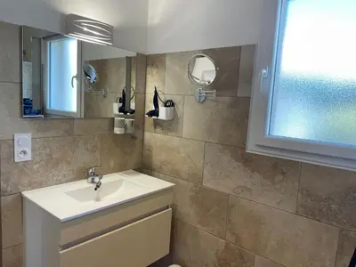 Salle de bains dans l'établissement La Carpe Diem