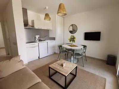 Cuisine ou kitchenette dans l'établissement marina di bravone - corse - linguizzetta