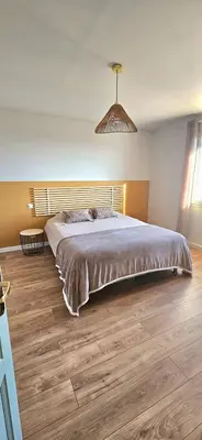 Un ou plusieurs lits dans un hébergement de l'établissement Spacieux haut de villa 3 chambres Venaco