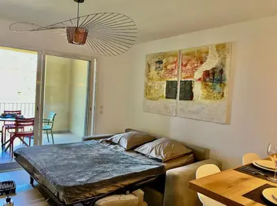 Un ou plusieurs lits dans un hébergement de l'établissement La Casa de Betty, 4 personnes, Bord de Mer a Saint Florent