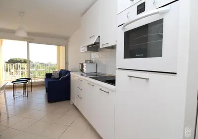 Cuisine ou kitchenette dans l'établissement Appartement vue mer et montagnes