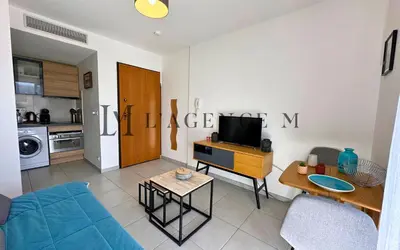 Cuisine ou kitchenette dans l'établissement Appartement Le grand large Proche plage & ville