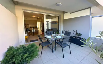Terrasse ou espace extérieur de l'établissement Studio Bis Rivages 100m de la plage, lumineux