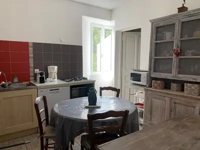 Cuisine ou kitchenette dans l'établissement Appartement Vezzani Centre Corse