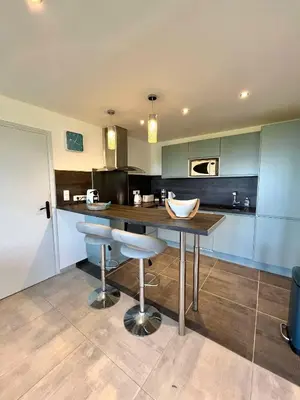 Cuisine ou kitchenette dans l'établissement Bel appartement proche du centre ville