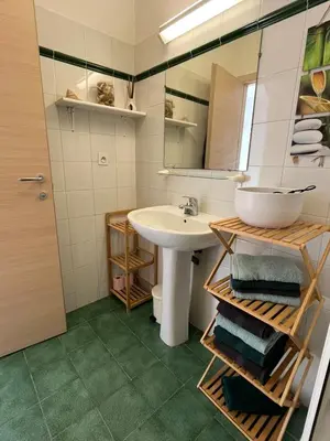 Salle de bains dans l'établissement T3 climatisé pour 4 à 6 personnes proche mer en Corse