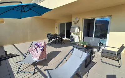 Terrasse ou espace extérieur de l'établissement Apt 4 pers - all comforts - sea and mountain view