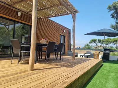 Terrasse ou espace extérieur de l'établissement Casa Juliette Maison bois