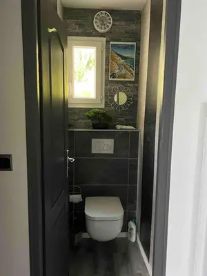 Salle de bains dans l'établissement Le petit mauricia