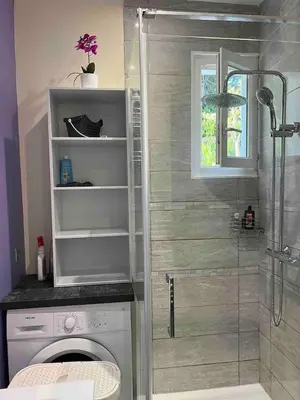 Salle de bains dans l'établissement Le petit mauricia