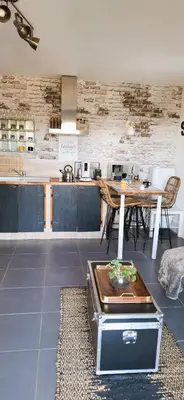 Cuisine ou kitchenette dans l'établissement mer et montagne