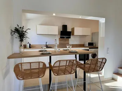Cuisine ou kitchenette dans l'établissement Maison T3 Élégante Cap Corse - Casa Sublima
