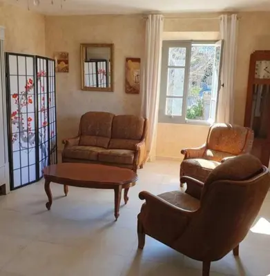 Coin salon dans l'établissement Appartement Saltare Rivière & maquis