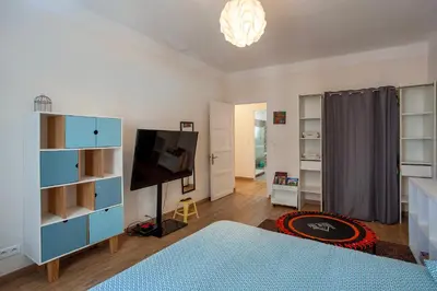 Télévision ou salle de divertissement dans l'établissement Grand-appartement-centre-Bastia