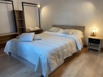 Un ou plusieurs lits dans un hébergement de l'établissement Ideal location triplex centre-ville Bastia