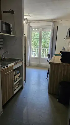 Cuisine ou kitchenette dans l'établissement Studio Gare Corte