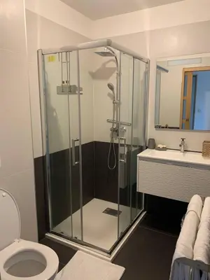 Salle de bains dans l'établissement Chambre Lavighiu