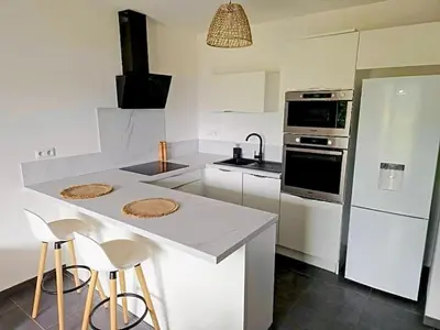 Cuisine ou kitchenette dans l'établissement Charmant t2 avec terrasse
