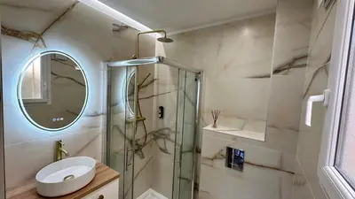 Salle de bains dans l'établissement Charmant studio climatisé, proche de la plage