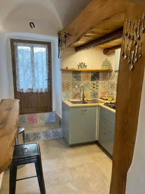 Cuisine ou kitchenette dans l'établissement Casa Rosa